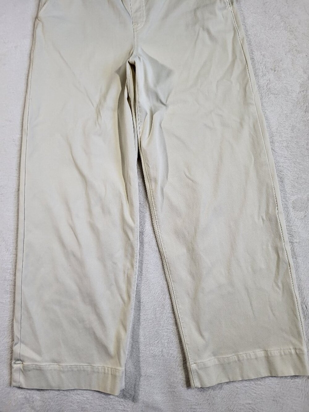 Spanx Stretch Twill Cropped Wide Leg Pants Off White size large - Picture 3 of 13